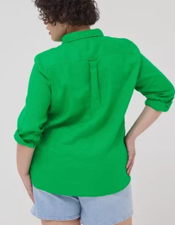 FatFace Olivia Linen Shirt Bright Green Discount