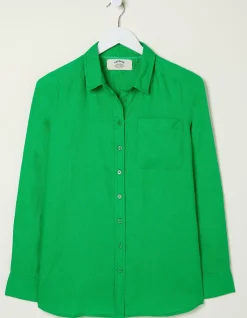 FatFace Olivia Linen Shirt Bright Green Discount