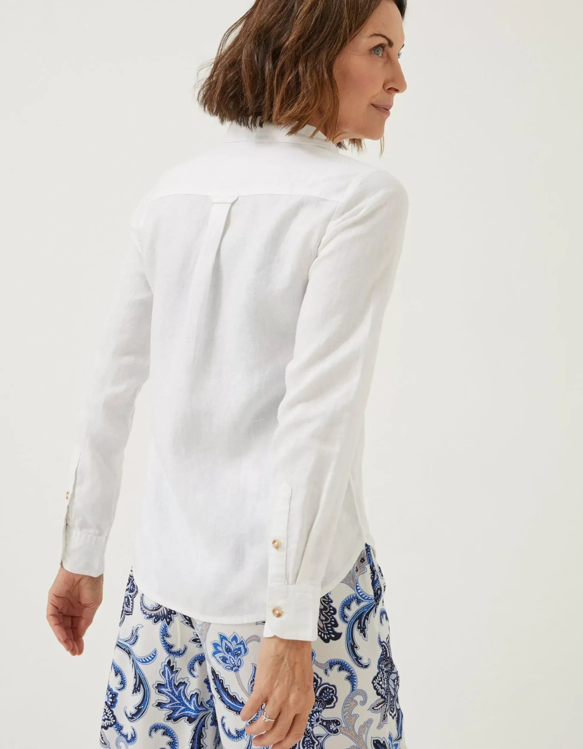 FatFace Olivia Linen Shirt White Outlet
