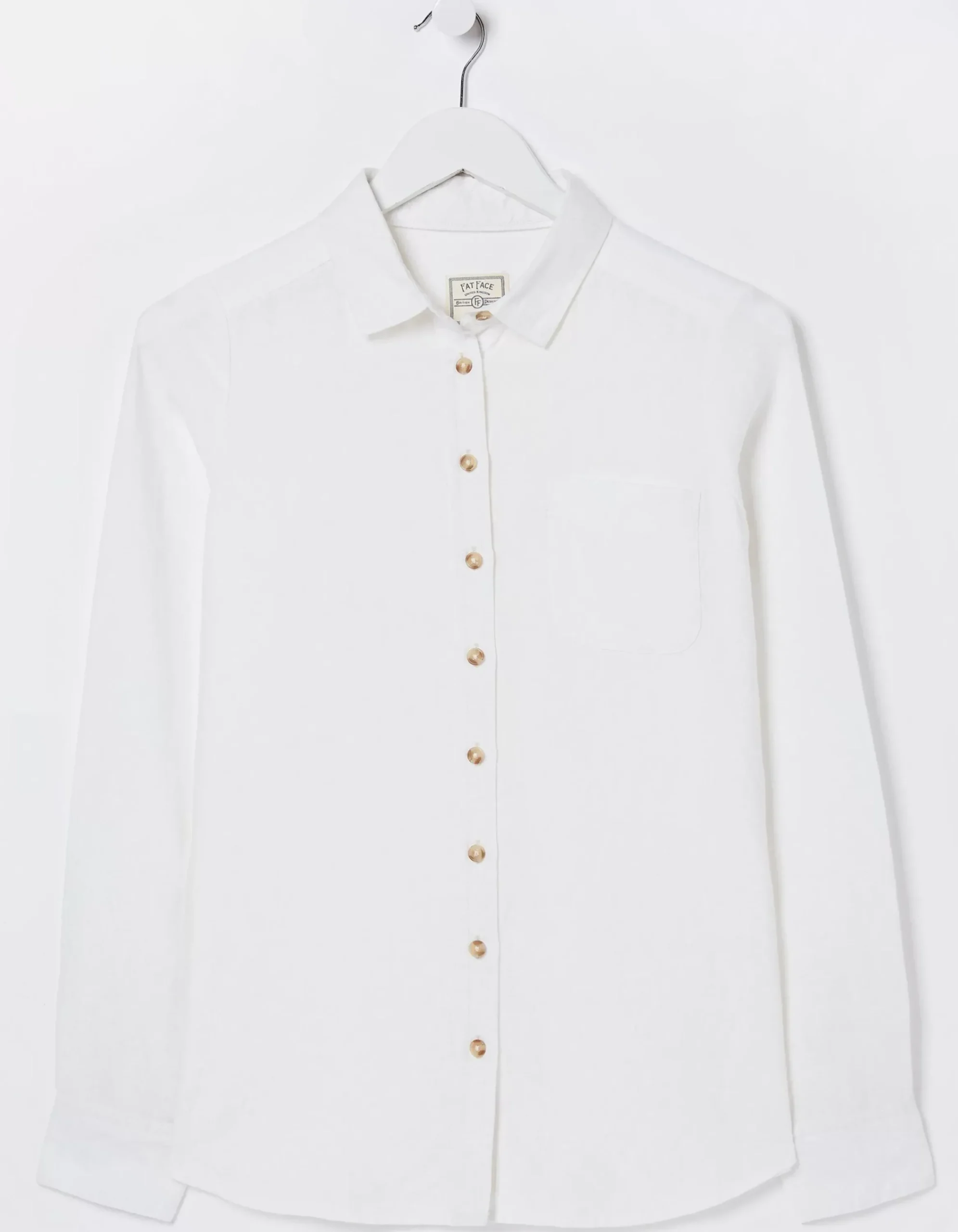 FatFace Olivia Linen Shirt White Outlet