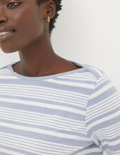 FatFace Organic Cotton Breton Top Washed Blue Online