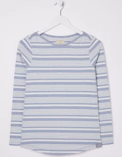 FatFace Organic Cotton Breton Top Washed Blue Online