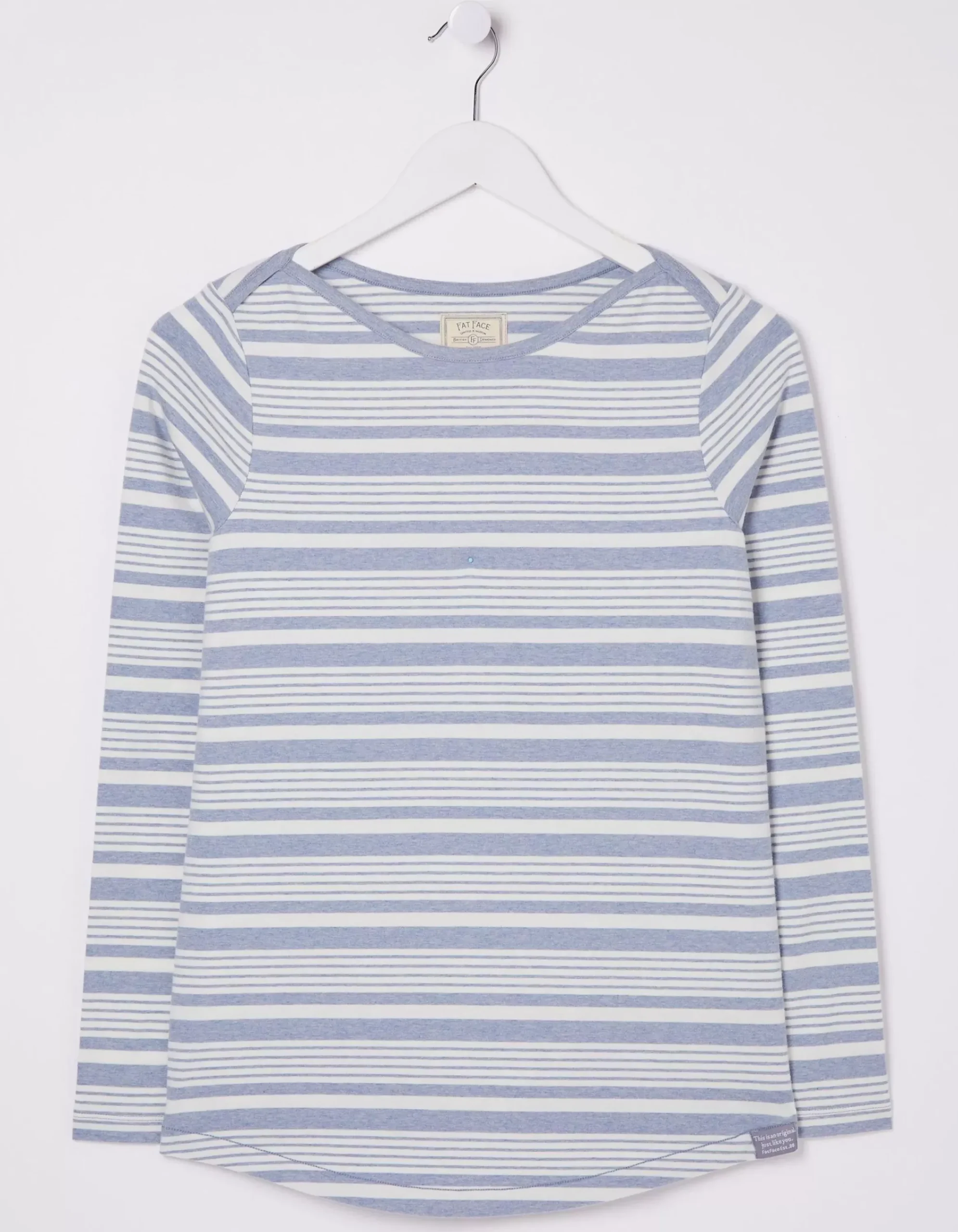 FatFace Organic Cotton Breton Top Washed Blue Online