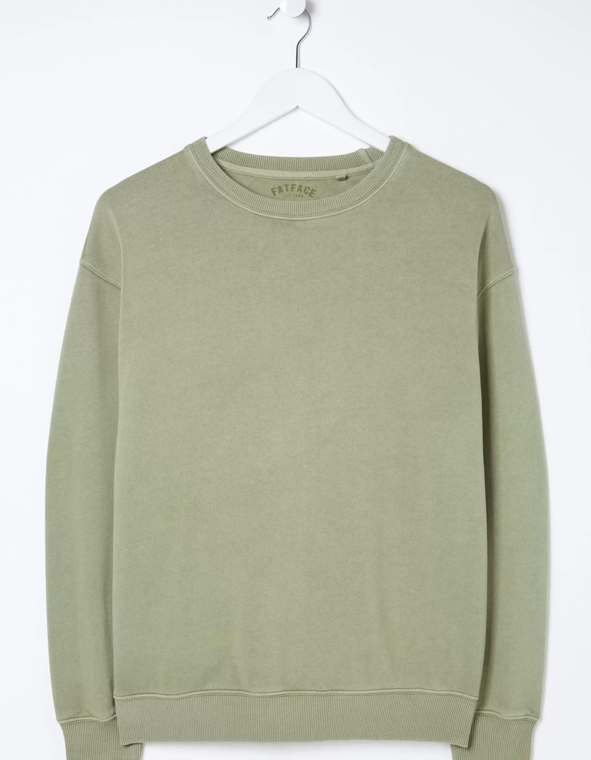 FatFace Organic Cotton Georgia Crew Sweatshirt Sage Green Sale