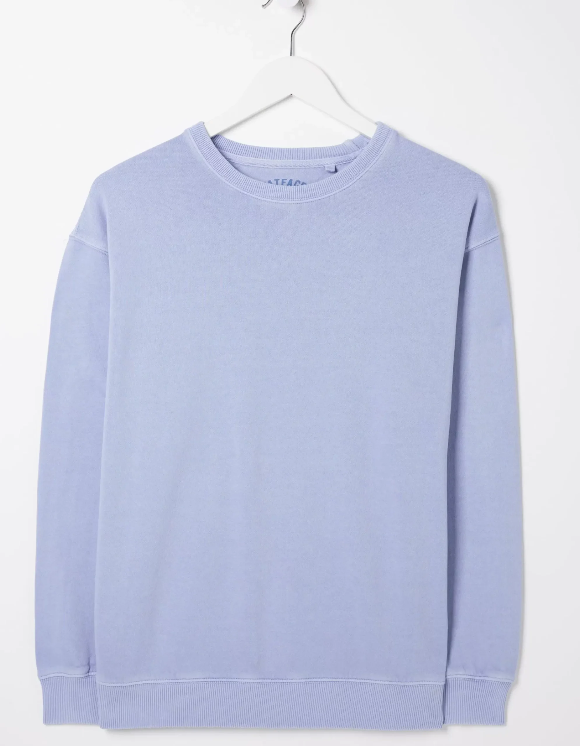 FatFace Organic Cotton Georgia Crew Sweatshirt Washed Blue Discount