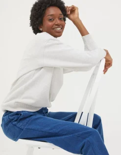 FatFace Organic Cotton Georgia Crew Sweatshirt Grey Marl Sale