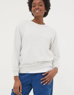 FatFace Organic Cotton Georgia Crew Sweatshirt Grey Marl Sale