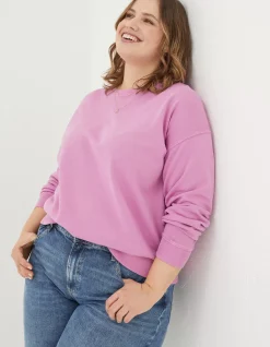 FatFace Organic Cotton Georgia Crew Sweatshirt Berry Pink