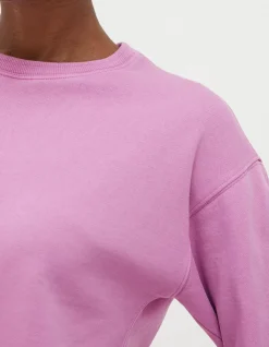 FatFace Organic Cotton Georgia Crew Sweatshirt Berry Pink