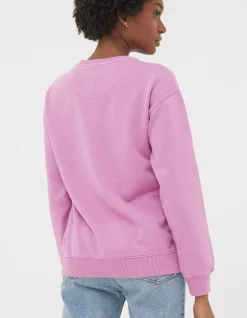 FatFace Organic Cotton Georgia Crew Sweatshirt Berry Pink
