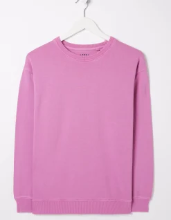 FatFace Organic Cotton Georgia Crew Sweatshirt Berry Pink