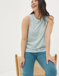 FatFace Organic Cotton Ione Vest Ice Blue