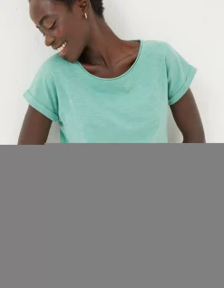 FatFace Organic Cotton Ivy T Shirt Green Outlet