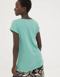 FatFace Organic Cotton Ivy T Shirt Green Outlet