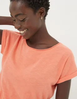 FatFace Organic Cotton Ivy T Shirt Bright Orange Online