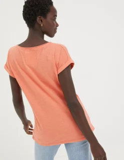 FatFace Organic Cotton Ivy T Shirt Bright Orange Online