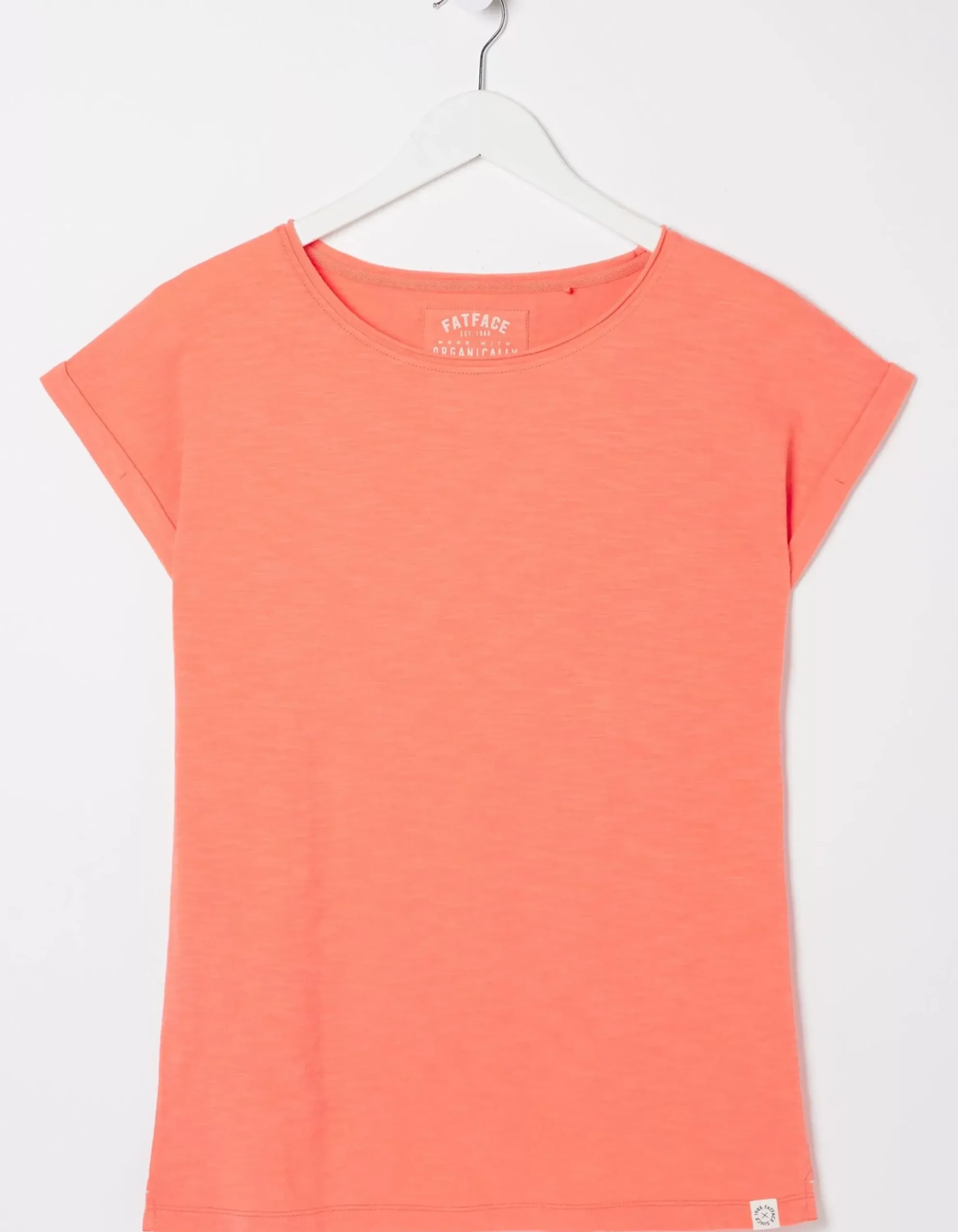 FatFace Organic Cotton Ivy T Shirt Bright Orange Online
