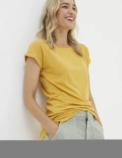 FatFace Organic Cotton Ivy T Shirt Golden Yellow