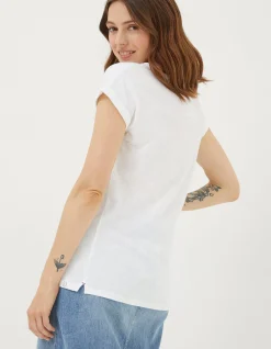 FatFace Organic Cotton Ivy T Shirt White Outlet