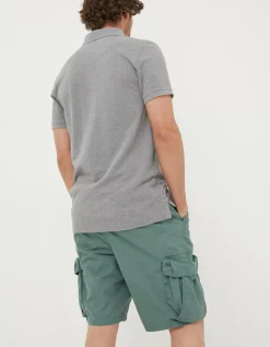 FatFace Organic Cotton Pique Polo Light Grey Hot