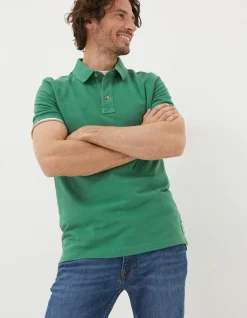 FatFace Organic Cotton Pique Polo Bright Green Clearance