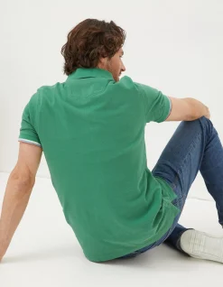 FatFace Organic Cotton Pique Polo Bright Green Clearance