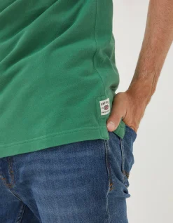 FatFace Organic Cotton Pique Polo Bright Green Clearance