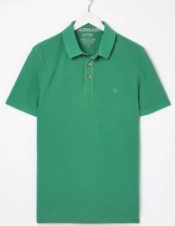 FatFace Organic Cotton Pique Polo Bright Green Clearance