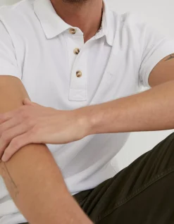 FatFace Organic Cotton Pique Polo White