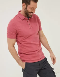 FatFace Organic Cotton Pique Polo Rose Pink Best