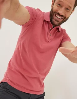FatFace Organic Cotton Pique Polo Rose Pink Best