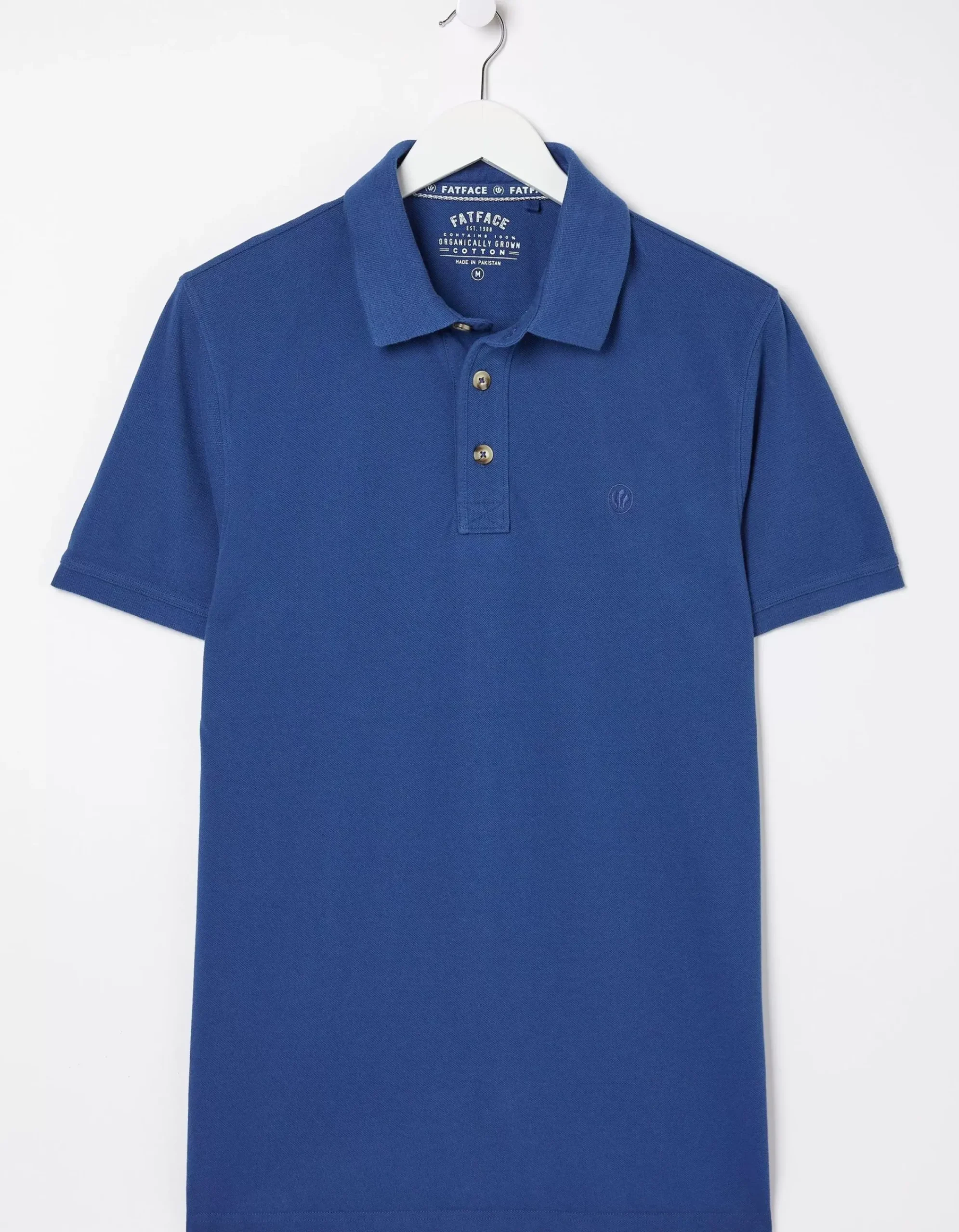 FatFace Organic Cotton Pique Polo Cobalt Blue Outlet
