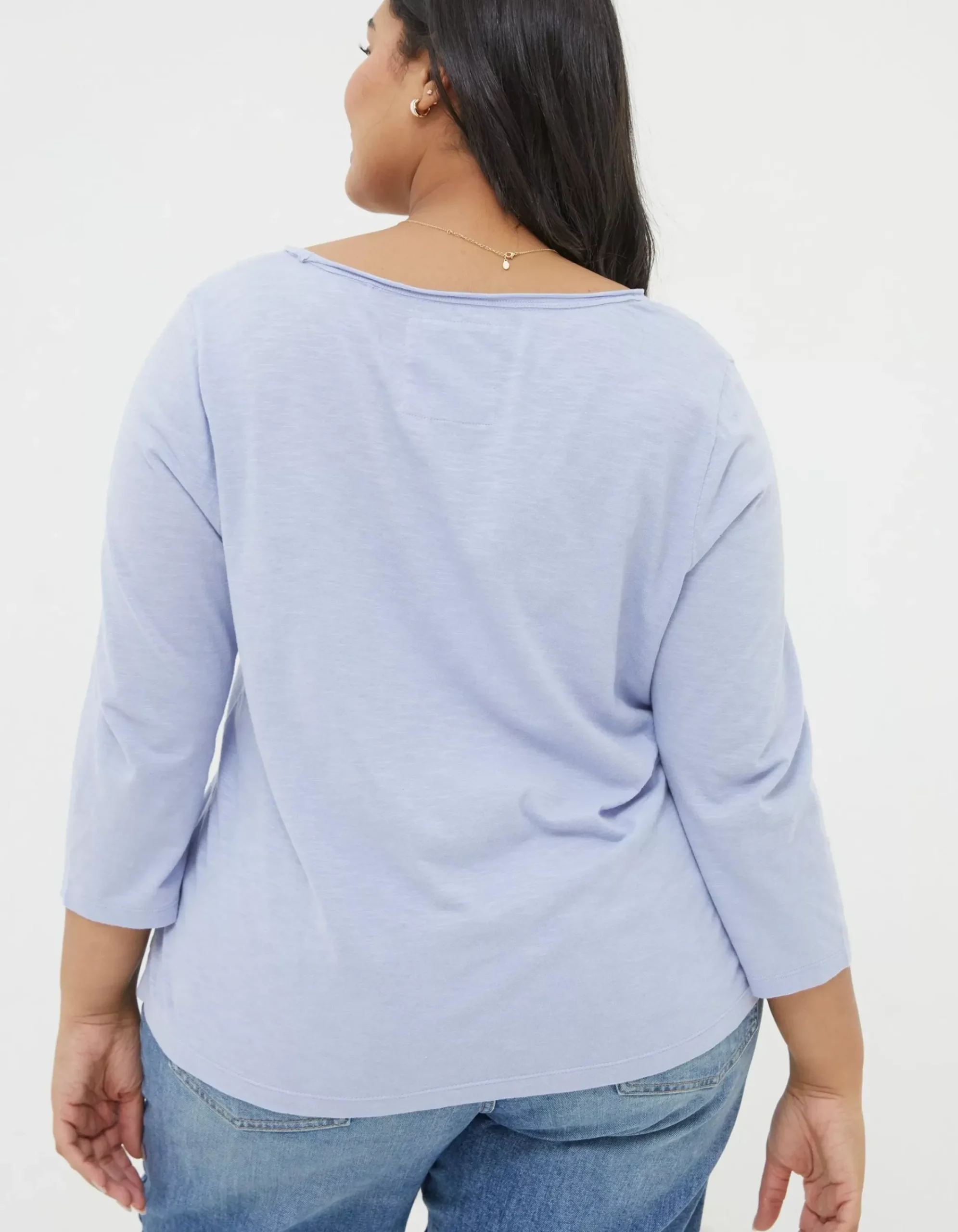 FatFace Organic Cotton Porter T Shirt Washed Blue Discount