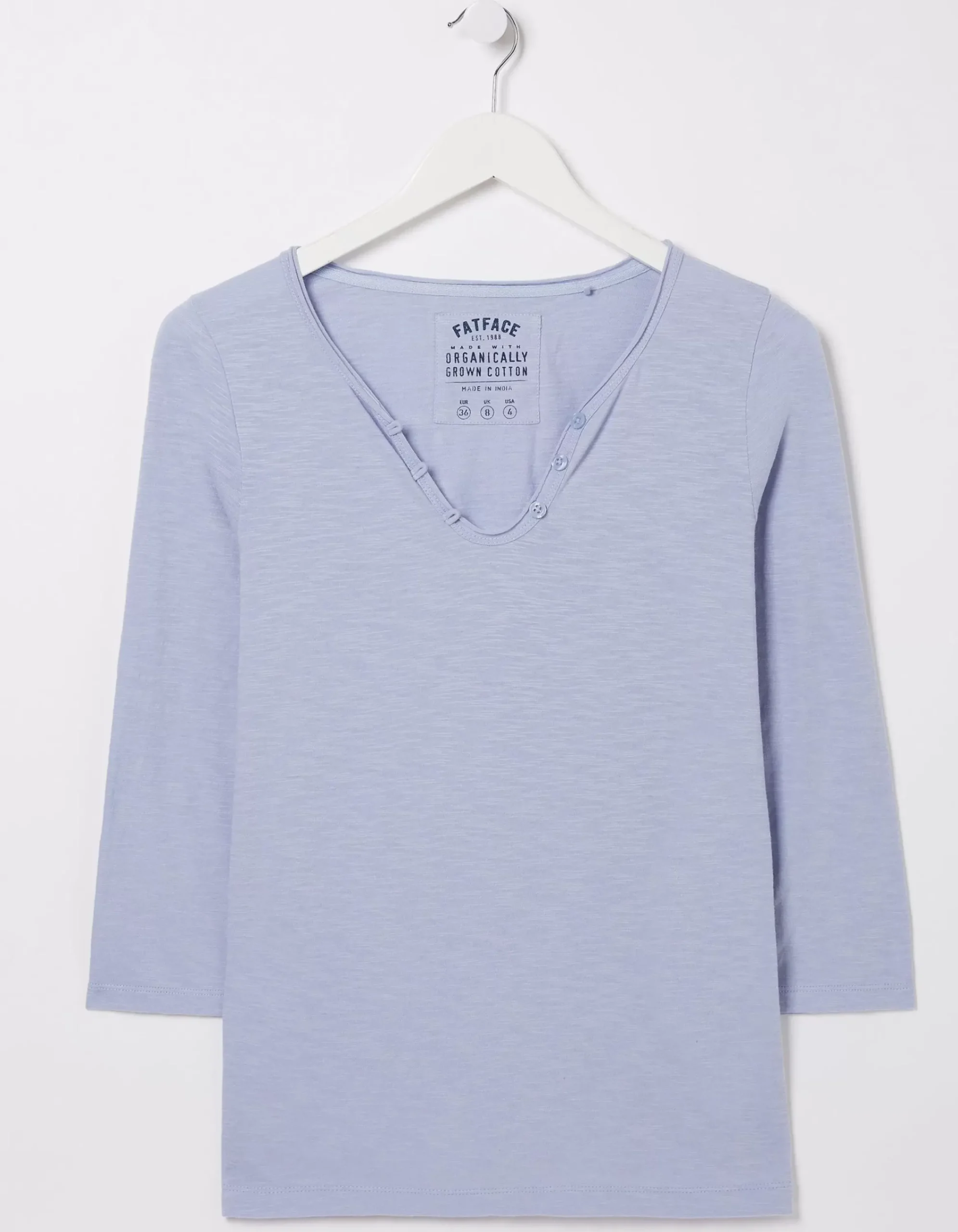 FatFace Organic Cotton Porter T Shirt Washed Blue Discount