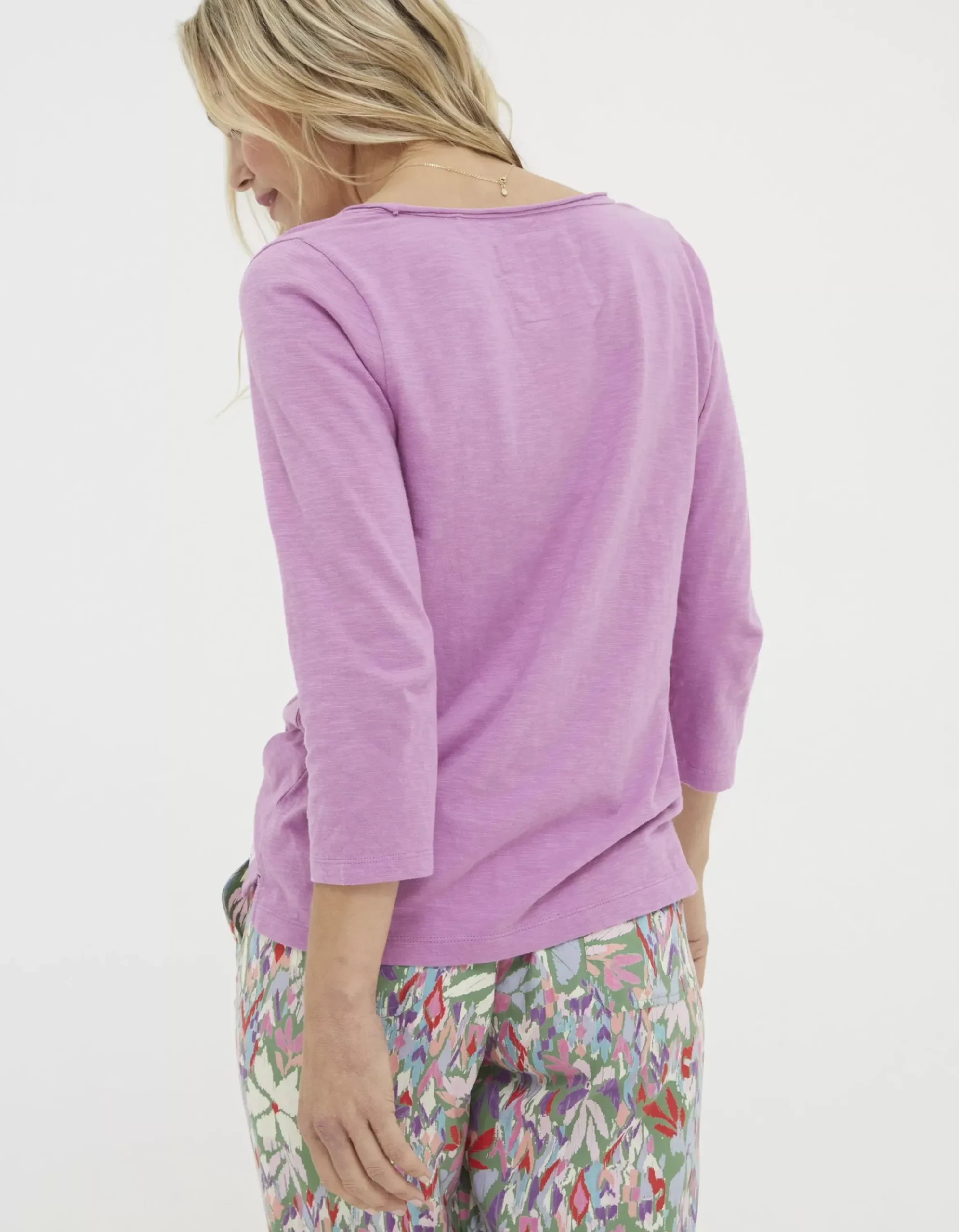 FatFace Organic Cotton Porter T Shirt Berry Pink Online