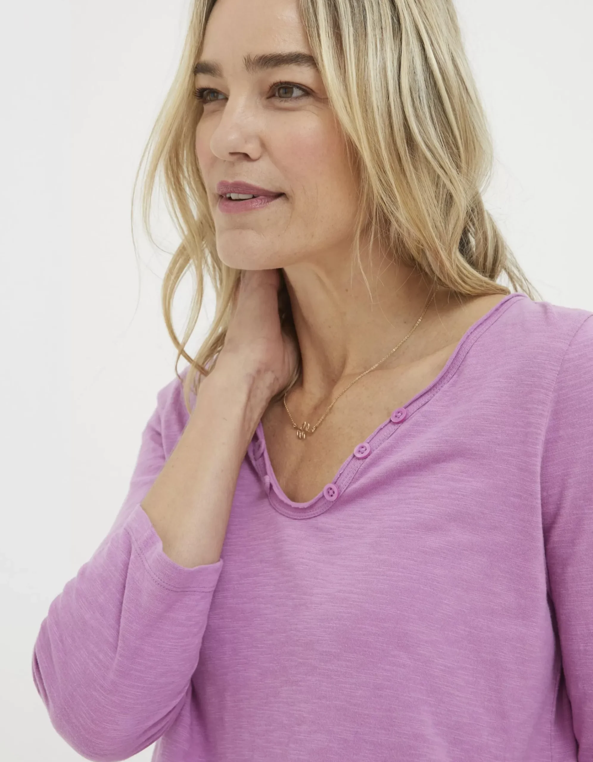 FatFace Organic Cotton Porter T Shirt Berry Pink Online