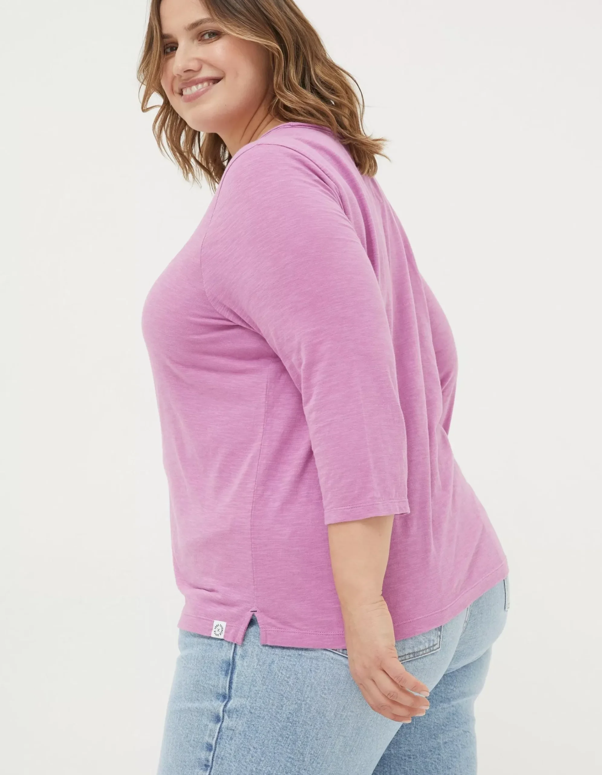 FatFace Organic Cotton Porter T Shirt Berry Pink Online