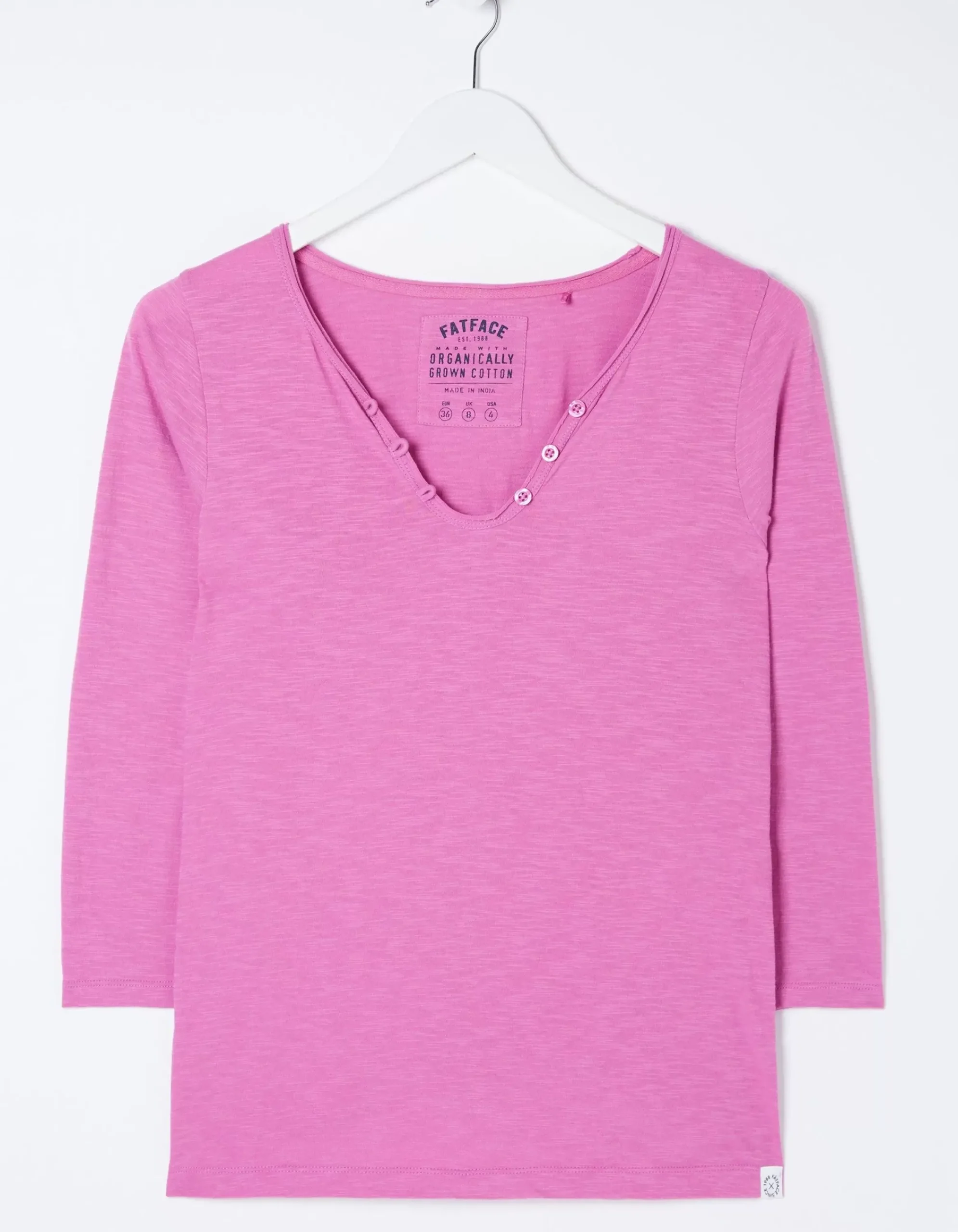 FatFace Organic Cotton Porter T Shirt Berry Pink Online