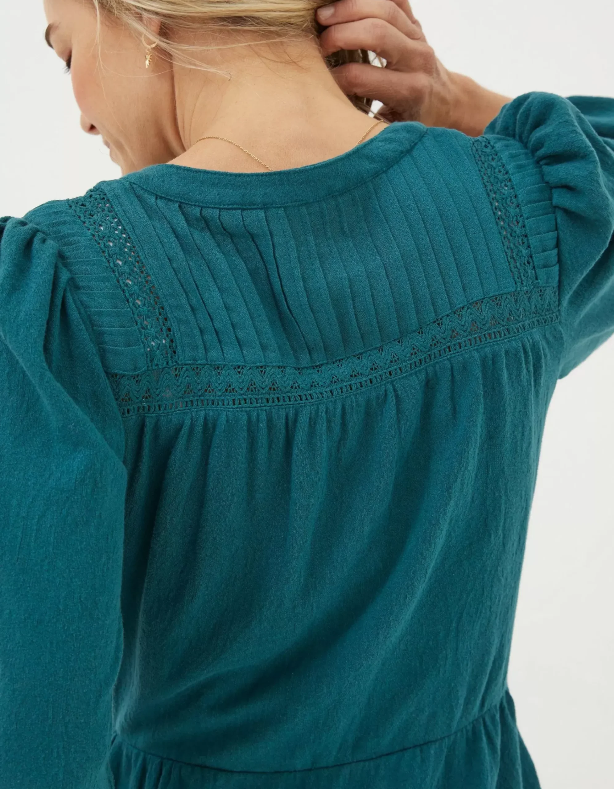 FatFace Orla Jersey Dress Dark Teal Green Hot