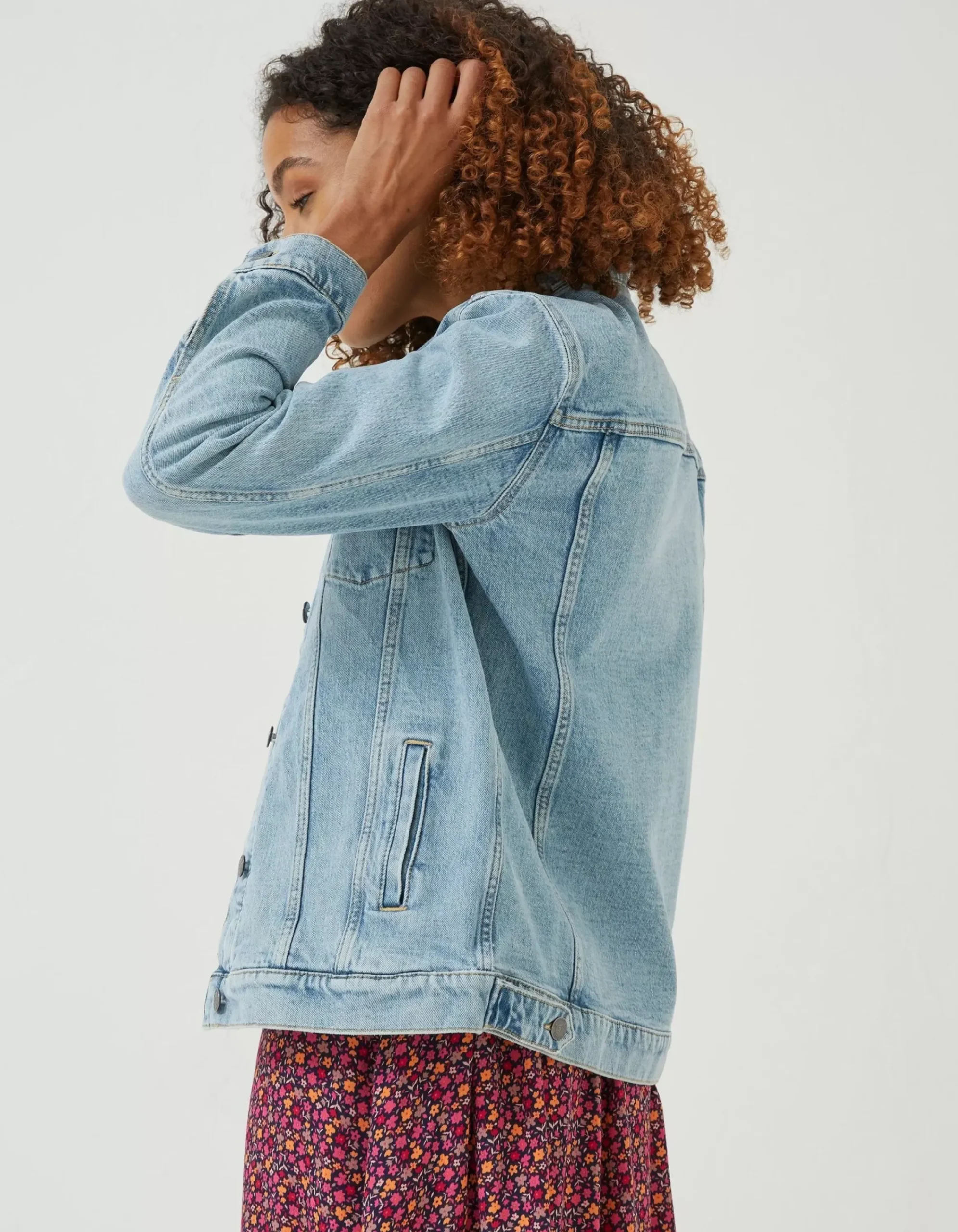 FatFace Ottilee Denim Jacket Light Blue New