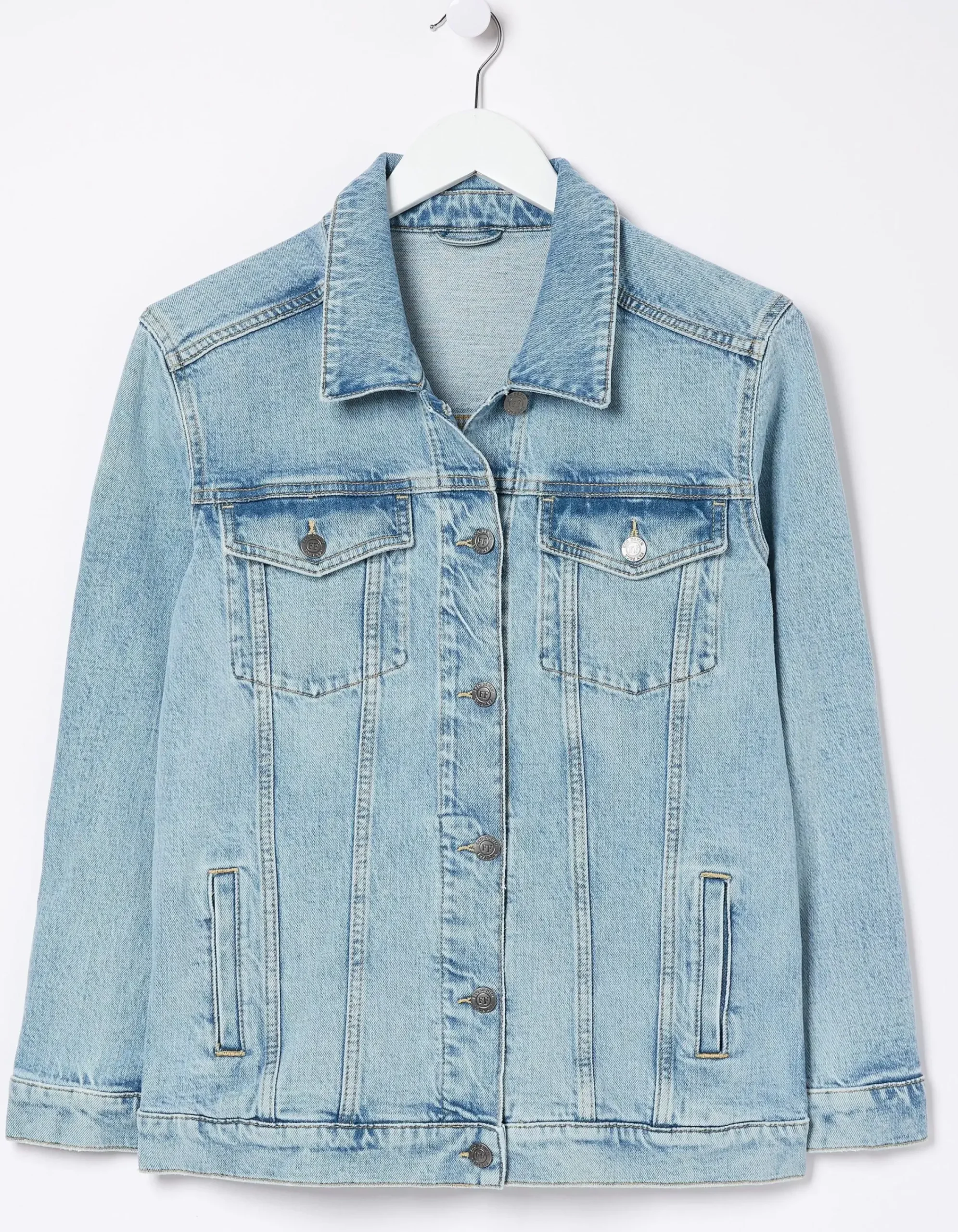 FatFace Ottilee Denim Jacket Light Blue New