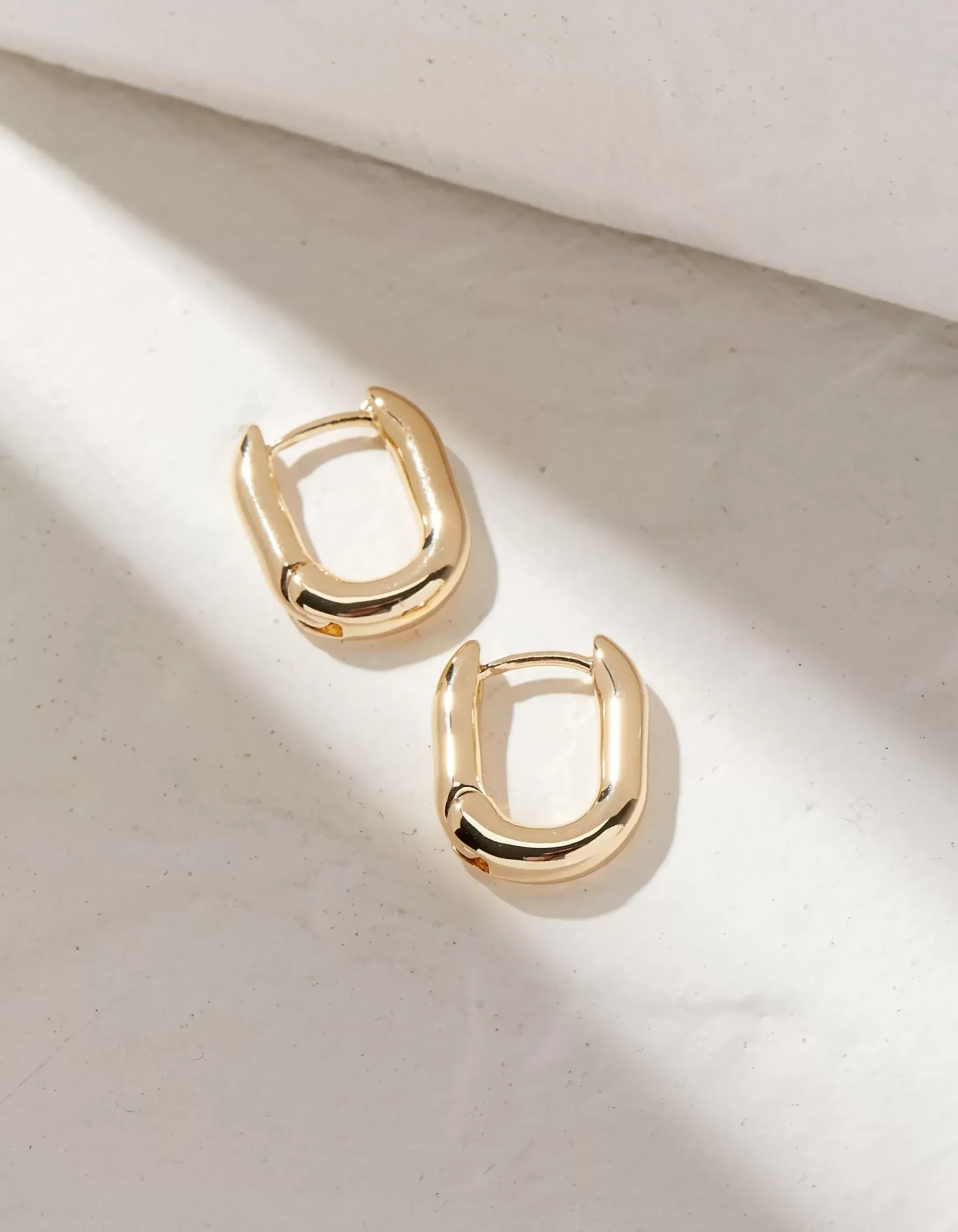 FatFace Oval Huggy Hoop Earrings Gold Outlet