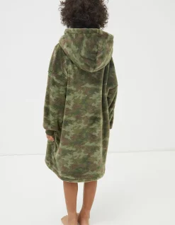 FatFace Oversized Camo Hoodie Khaki Green New