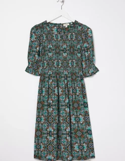 FatFace Pacey Mirrored Floral Dress Teal Green Online