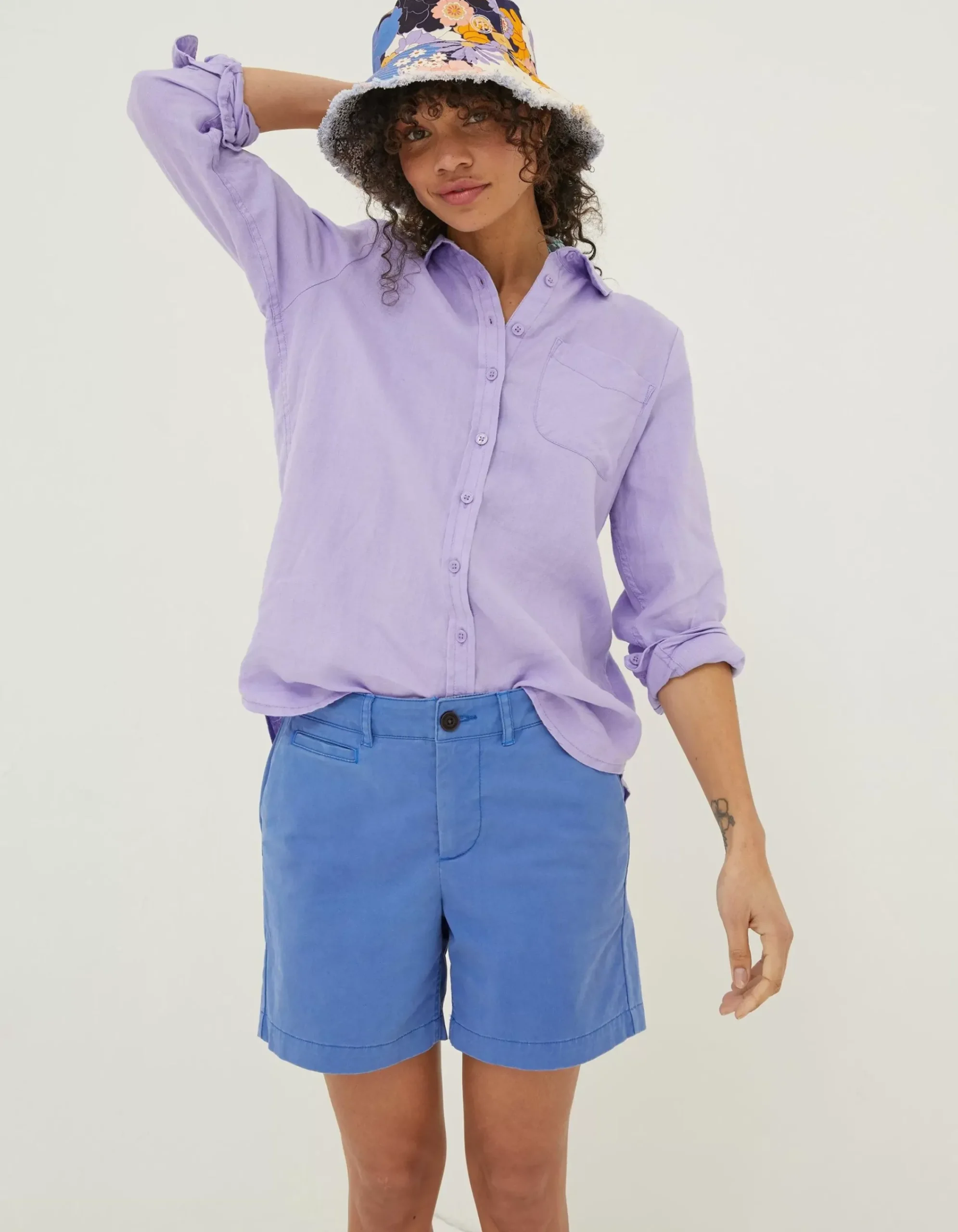 FatFace Padstow Chino Shorts Cobalt Blue New