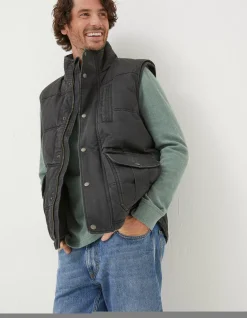 FatFace Paignton Gilet Charcoal Grey Clearance