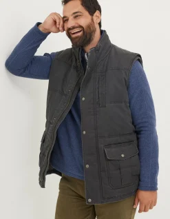 FatFace Paignton Gilet Charcoal Grey Clearance