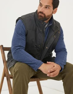 FatFace Paignton Gilet Charcoal Grey Clearance