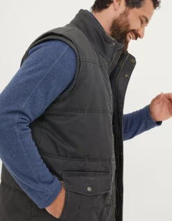 FatFace Paignton Gilet Charcoal Grey Clearance