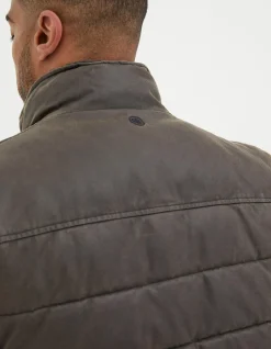 FatFace Paignton Quilted Gilet Brown Sale